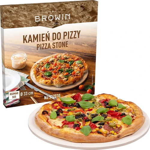 Okrugli kamen za pizzu, izrađen od kordierita, promjer 33 cm - 6