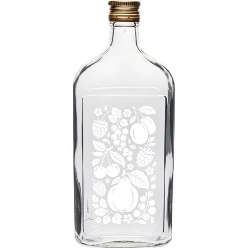 Pljosnata boca 500 ml s navojnim čepom i motivom „Voće”, uzorak 2