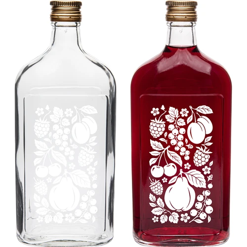 Pljosnata boca 500 ml s navojnim čepom i motivom „Voće”, uzorak 2 - 3
