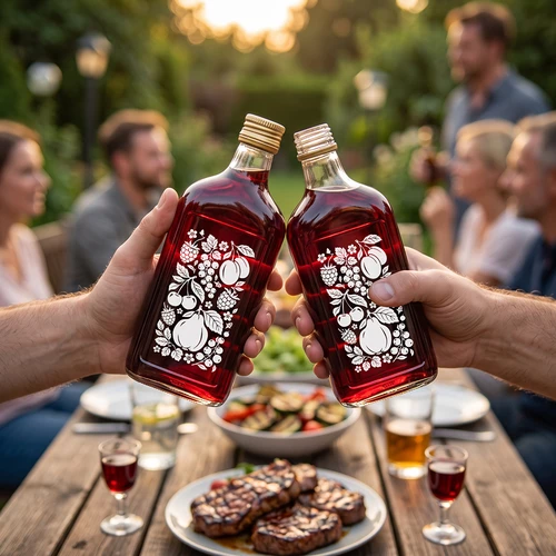 Pljosnata boca 500 ml s navojnim čepom i motivom „Voće”, uzorak 2 - 7