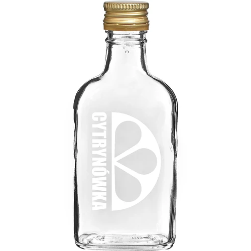 Plosnata bočica 200 ml s navojnim čepom i tiskom „Cytrynówka”, uzorak 2