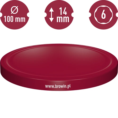 Poklopac fi 100 bordo - 10 kom. - 3