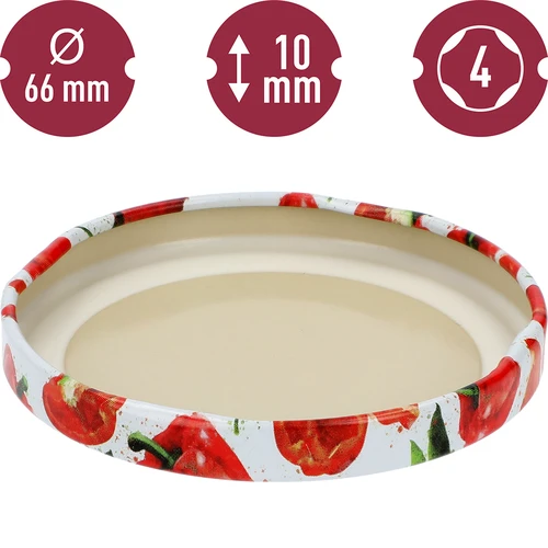 Poklopac fi 66/4 s crtežima paprike - 10 kom. - 4
