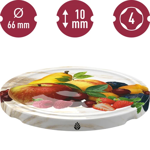 Poklopac fi 66/4 voće na bijeloj pozadini - 10 kom. - 3