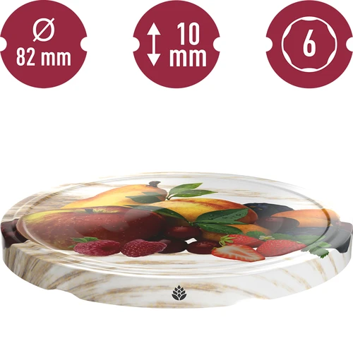 Poklopac fi 82/6 voće na bijeloj pozadini - 10 kom. - 3