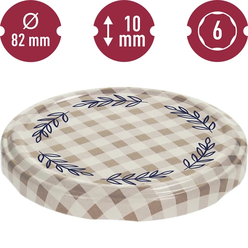 Poklopac Twist-Off fi82/6, bež na kockice, 10 kom - 2