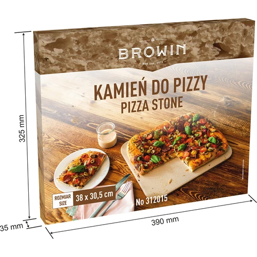 Pravokutni kamen za pizzu, izrađen od kordierita, - 38 x 30,5 cm - 6