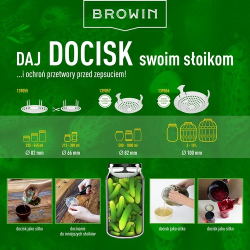 Pritisak - sito za prerađevine, kiseljenje i ocat - za staklenke fi 100 - 11