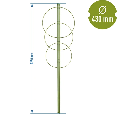 Prstenasta potpora za biljke 3 prstena 1,2m - 2