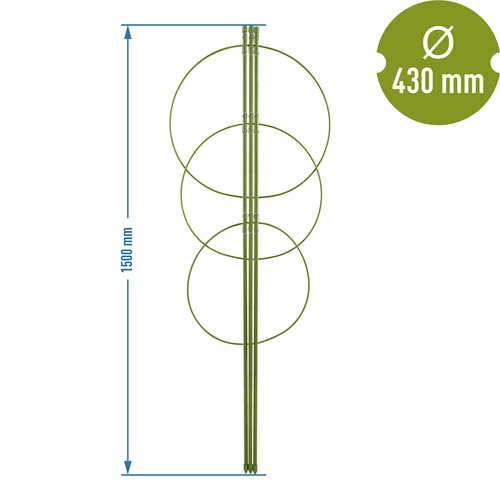 Prstenasta potpora za biljke 3 prstena 1,5m - 2