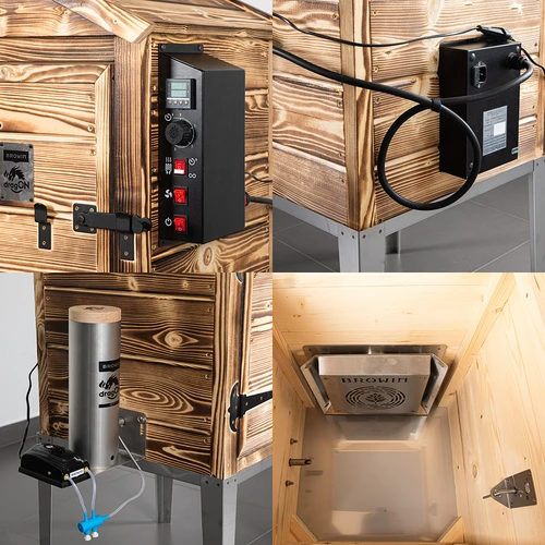 Pušnica 115 L dragON Wood 60E - drvena opaljana, s električnim grijaćim modulom i kontrolerom - 4
