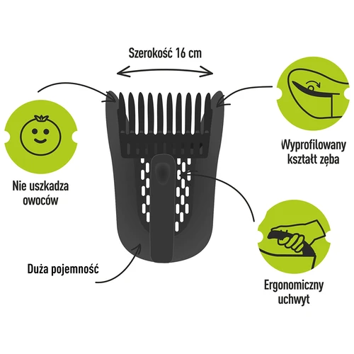 Sakupljač sitnog voća od plastike, crni - 7