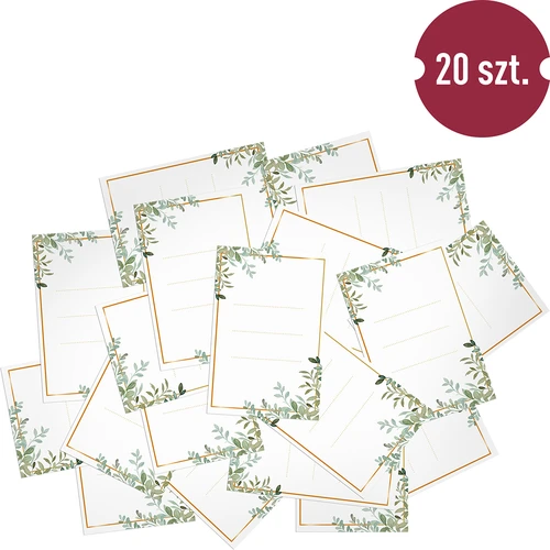 Samoljepljive etikete 60 x 90 mm za boce, staklenke, poklone s cvjetnim uzorkom - 20 kom. - 3