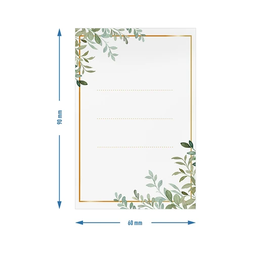 Samoljepljive etikete 60 x 90 mm za boce, staklenke, poklone s cvjetnim uzorkom - 20 kom. - 4