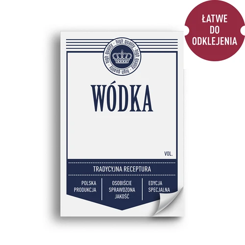 Samoljepljive etikete 60x90 mm za boce, votku, bijele, 20 kom. - 2