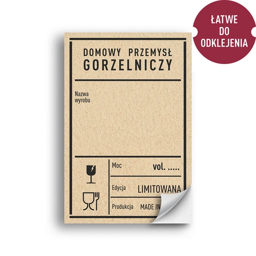 Samoljepljive naljepnice 60x90 mm za boce, votku, PRL, 20 kom. - 2