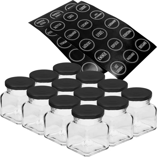 Set 12 x staklenka 120ml + 30 etiketa za označavanje začina  - 1 