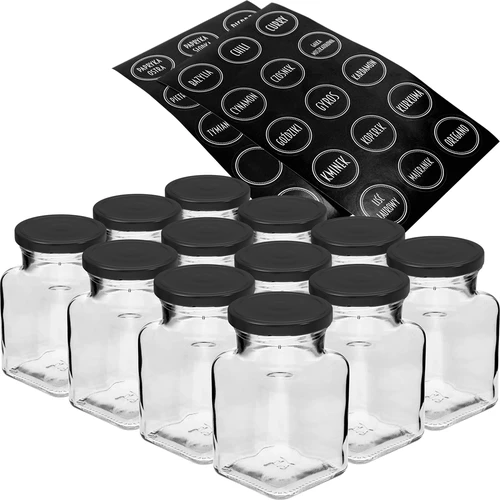 Set 12 x staklenka 150ml + 30 etiketa za označavanje začina  - 1 