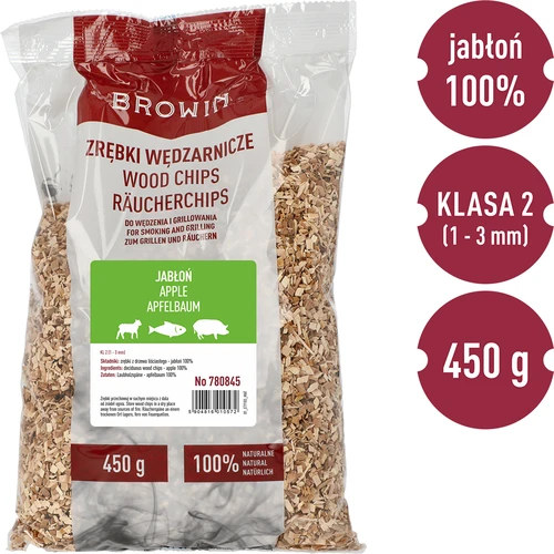 Sječka za dimljenje/roštiljanje, JABUKA - 450 g, kl. 2 - 2