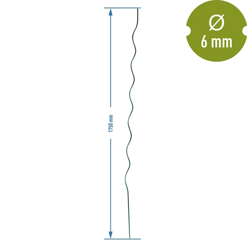 Spiralni čelični štap 1,75m x 6mm - 2