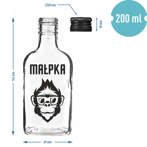 Pljoska 200 ml s navojnim čepom, motiv „Majmunčić”, 1 kom. - 4