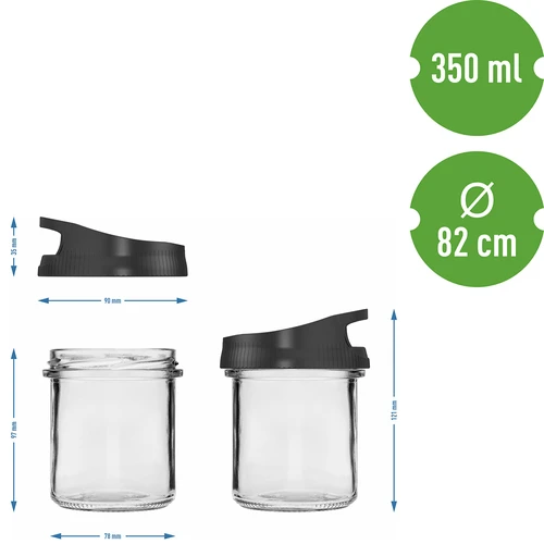 Staklena posuda 350 ml, s poklopcem za vješanje - 5