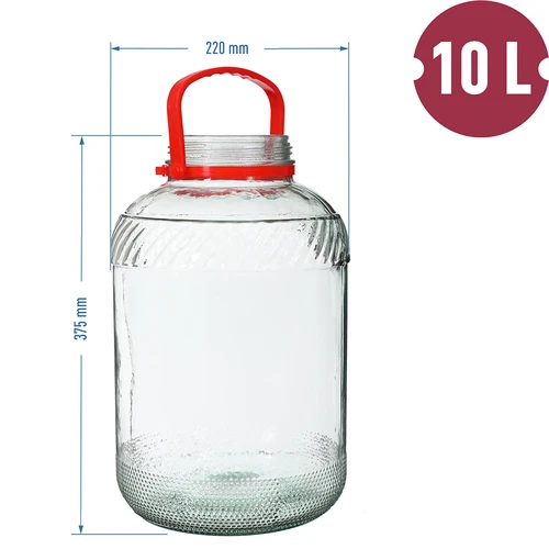 Staklenka 10 L s plastičnim poklopcem - 6