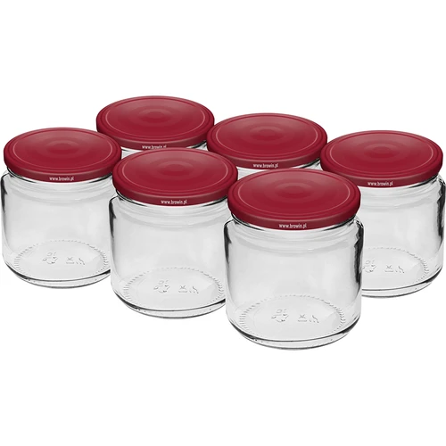 Staklenka 212 ml fi66/4 s bordo poklopcem 6 kom.  - 1 