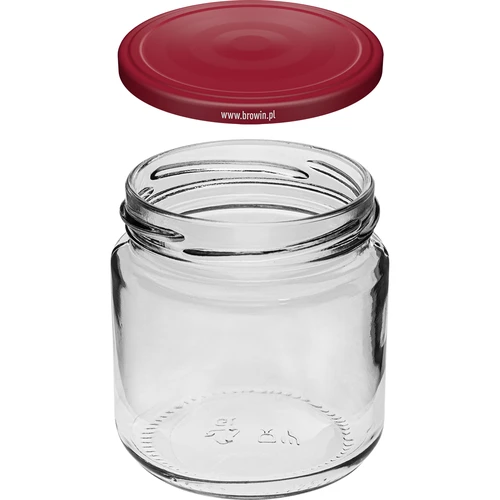 Staklenka 212 ml fi66/4 s bordo poklopcem 6 kom. - 3