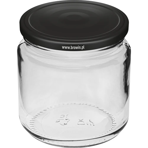 Staklenka 212ml fi66/4 s crnim poklopcem 6 kom. - 2