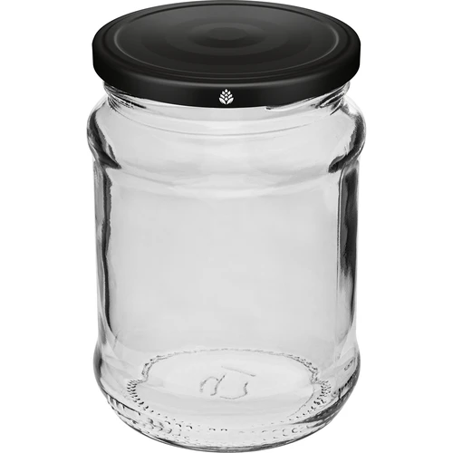 Staklenka 250 ml fi 66/4 crni poklopac - 6 kom. - 2