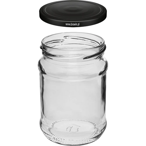 Staklenka 250 ml fi 66/4 crni poklopac - 6 kom. - 3