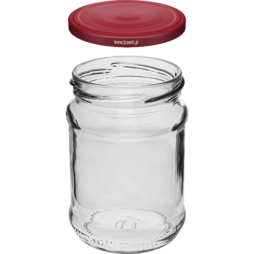 Staklenka 250 ml fi66/4 poklopac bordo - 6 kom. - 3