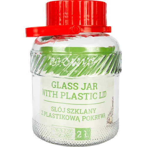 Staklenka 2L s plastičnim poklopcem  - 1 