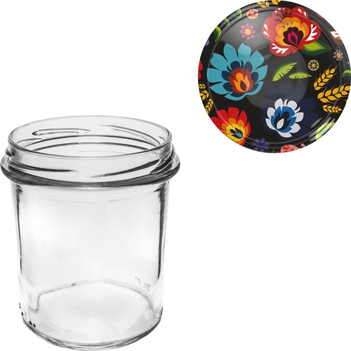 Staklenka 350 ml s obojenim poklopcem - 6 kom. - 7