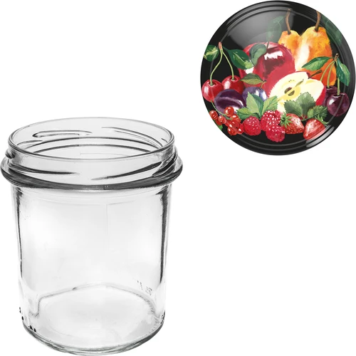 Staklenka 350 ml s obojenim poklopcem - 6 kom. - 8