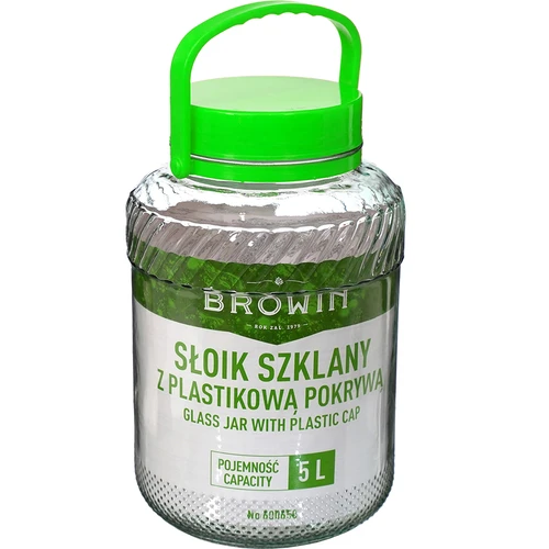 Staklenka 5 L s kliještima - zeleni poklopac - 2
