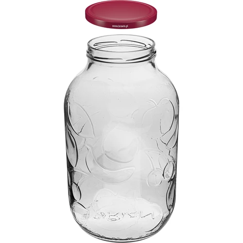 Staklenka 5L s ornamentom poklopac bordo fi 100 - 2