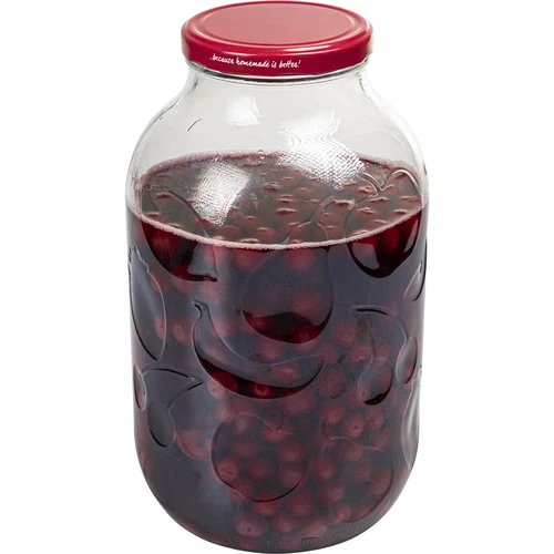 Staklenka 5L s ornamentom poklopac bordo fi 100 - 4