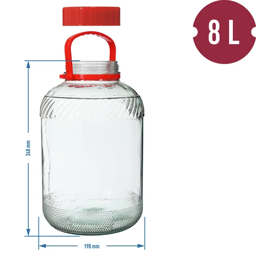 Staklenka 8 L s plastičnim poklopcem - 6