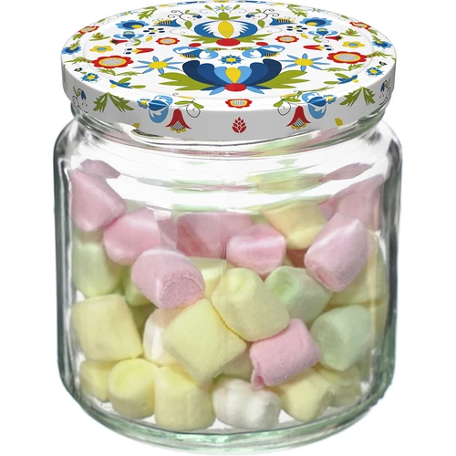Staklenka kapaciteta 212 ml, s raznobojnim poklopcima ø 66. - 6