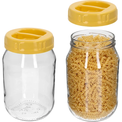 Staklenka TO 1,7 L sa žutim plastičnim poklopcem, s ručkom, fi 100, 1 kom. - 3