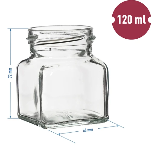 Staklenka TO 120 ml Četiri kuta fi 53 poklopac - 6 kom. - 5