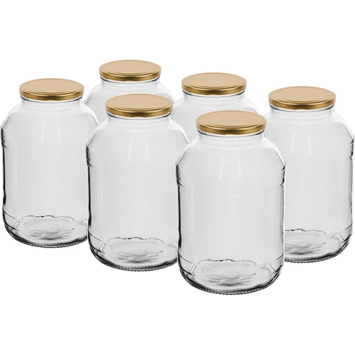 Staklenka TO 2L s zlatnim poklopcem fi82/6 - 6 kom.  - 1 