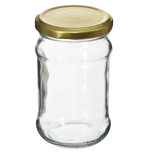 Staklenka TO 300 ml sa zlatnim poklopcem fi 66 - 6 kom. - 2