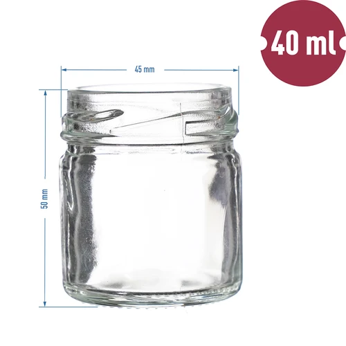 Staklenka TO 40 ml s poklopcem u boji fi 43 - 10 kom. - 5