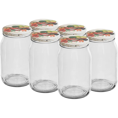 Staklenka TO 900 ml s poklopcem u boji fi82/6 - 6 kom.  - 1 