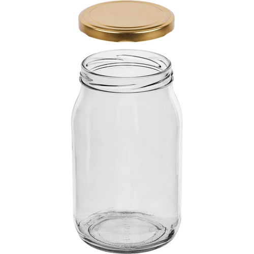 Staklenka TO 900 ml s zlatnim poklopcem fi 82/6 - 6 kom. - 4