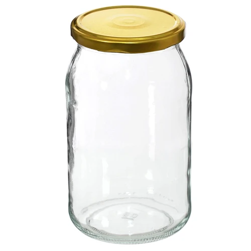 Staklenka TO 900 ml s zlatnim poklopcem fi 82/6 - 6 kom. - 3