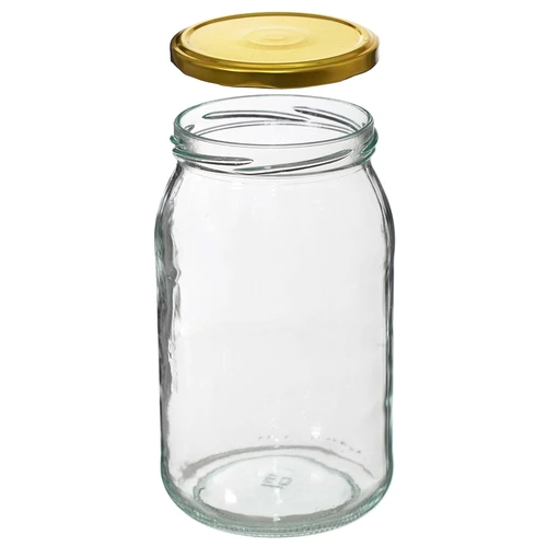 Staklenka TO 900 ml s zlatnim poklopcem fi 82/6 - 6 kom. - 5